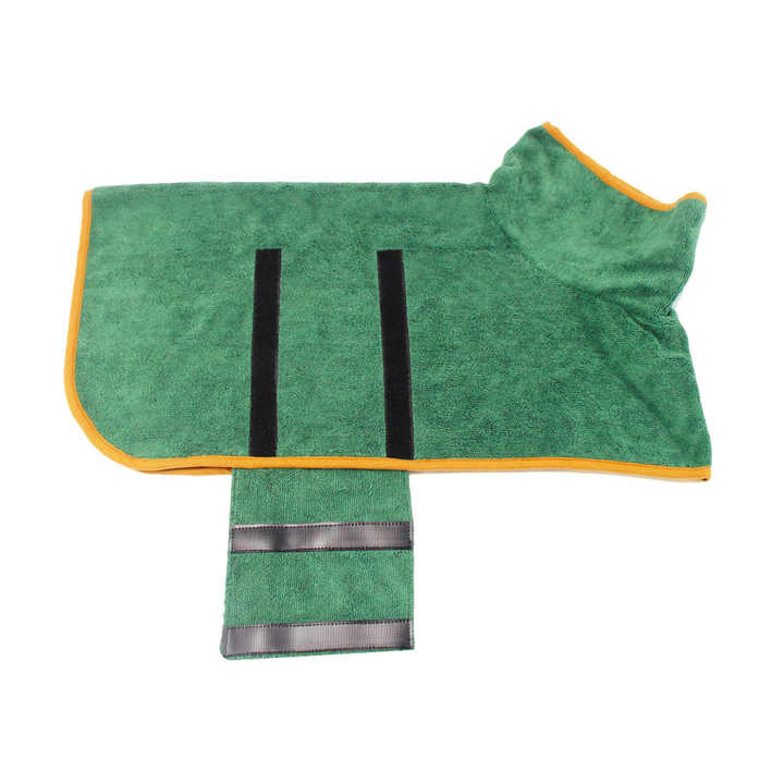 NNEDSZ M Green Pet Dog Quick-Dry Bathrobe - Absorbent Towel Robe for Medium and Large Dogs