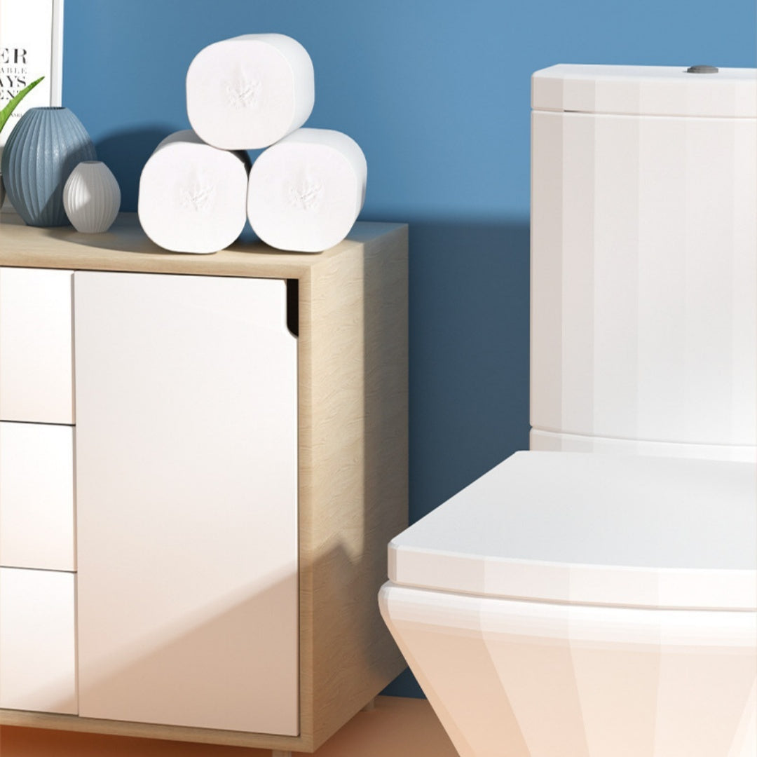 Wood Pulp Coreless 12 Rolls Household Sanitary Roll Paper