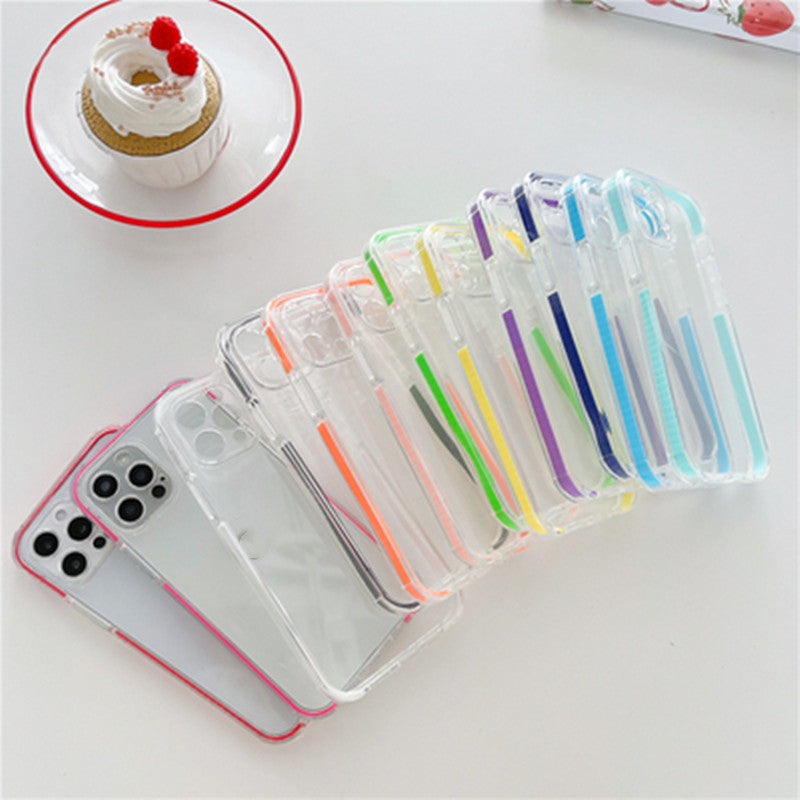 Two-color Border Transparent Thickened Airbag Mobile Phone Case