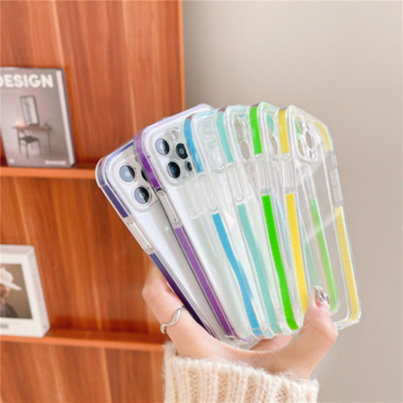 Two-color Border Transparent Thickened Airbag Mobile Phone Case