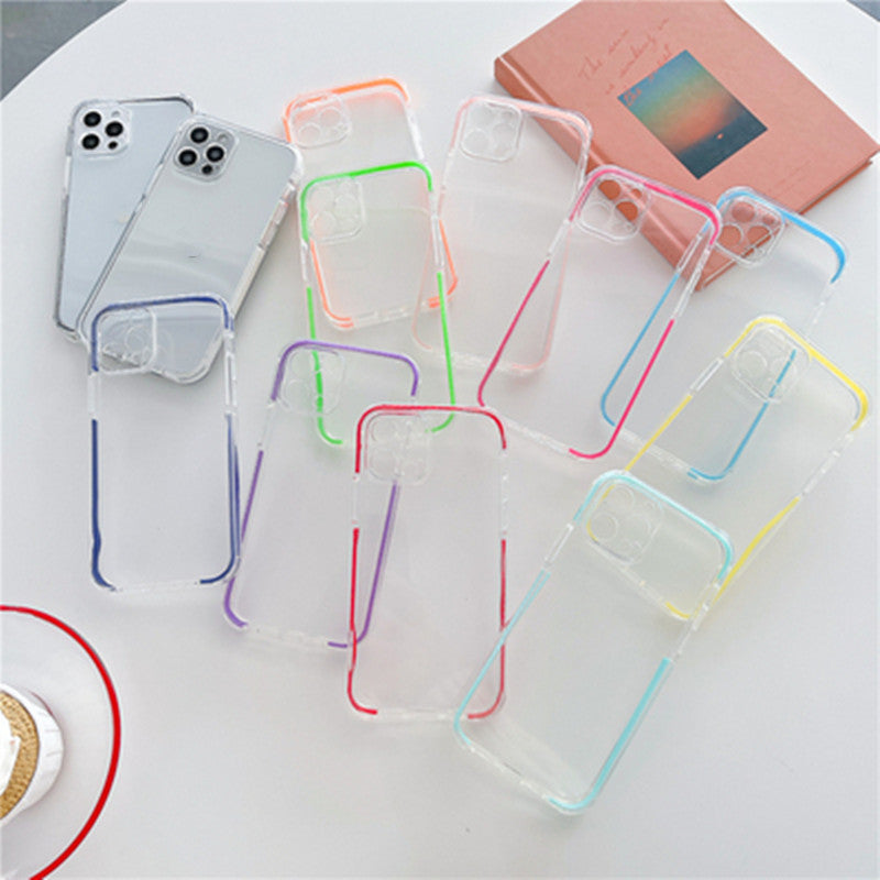 Two-color Border Transparent Thickened Airbag Mobile Phone Case